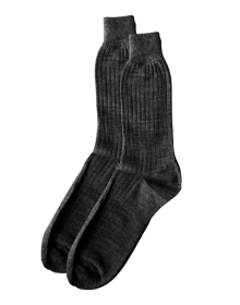 Men pure wool socks plain design  dark Grey